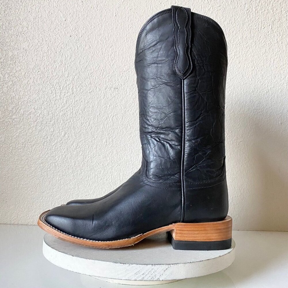 Classic Black Leather Cowboy Boots - Picture 4 of 10